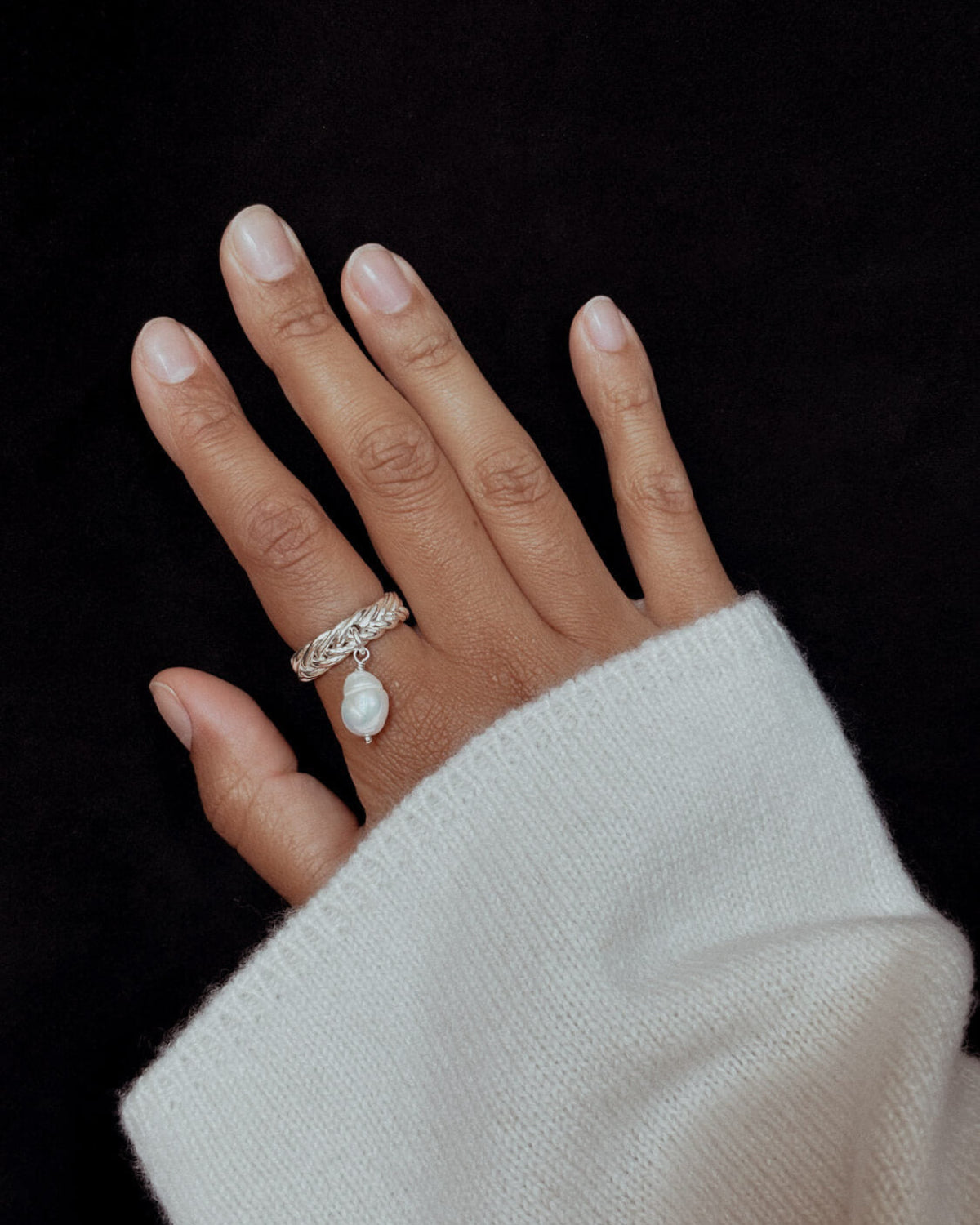 La Mélancolie No. 01 - Braided Baroque Pearl Ring
