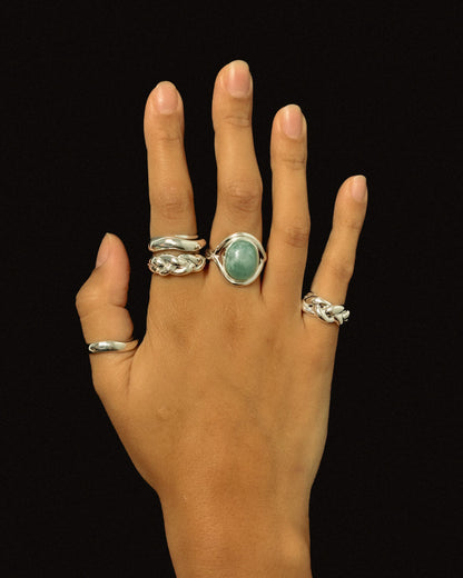 The Dew of The Sea – Twisted Silver Ring
